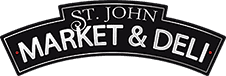 A black and white logo for st. John 's market & cafe